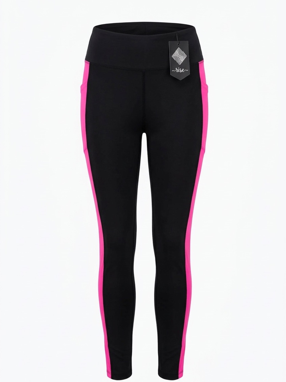 RISE by LuLaRoe Black Pink Side Pocket Leggings 1X NWT